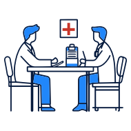 医患沟通场景图 - 面对面交流无屏幕阻隔